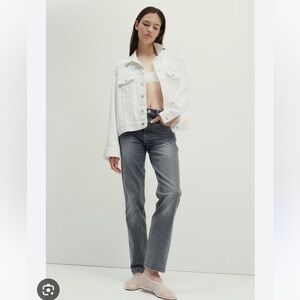 H&M Greyish Black Midrise Straight Leg Jeans Cotton Size 2